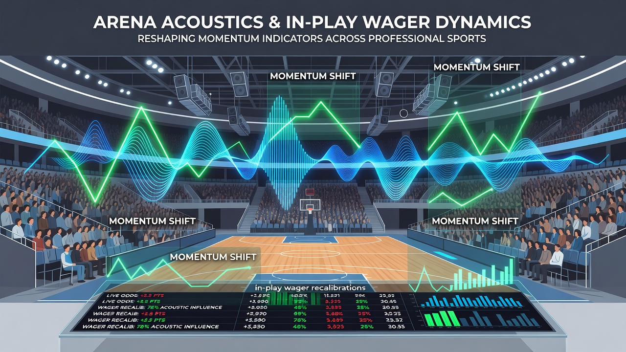 In-play wager recalibrations influenced by arena sound levels in basketball