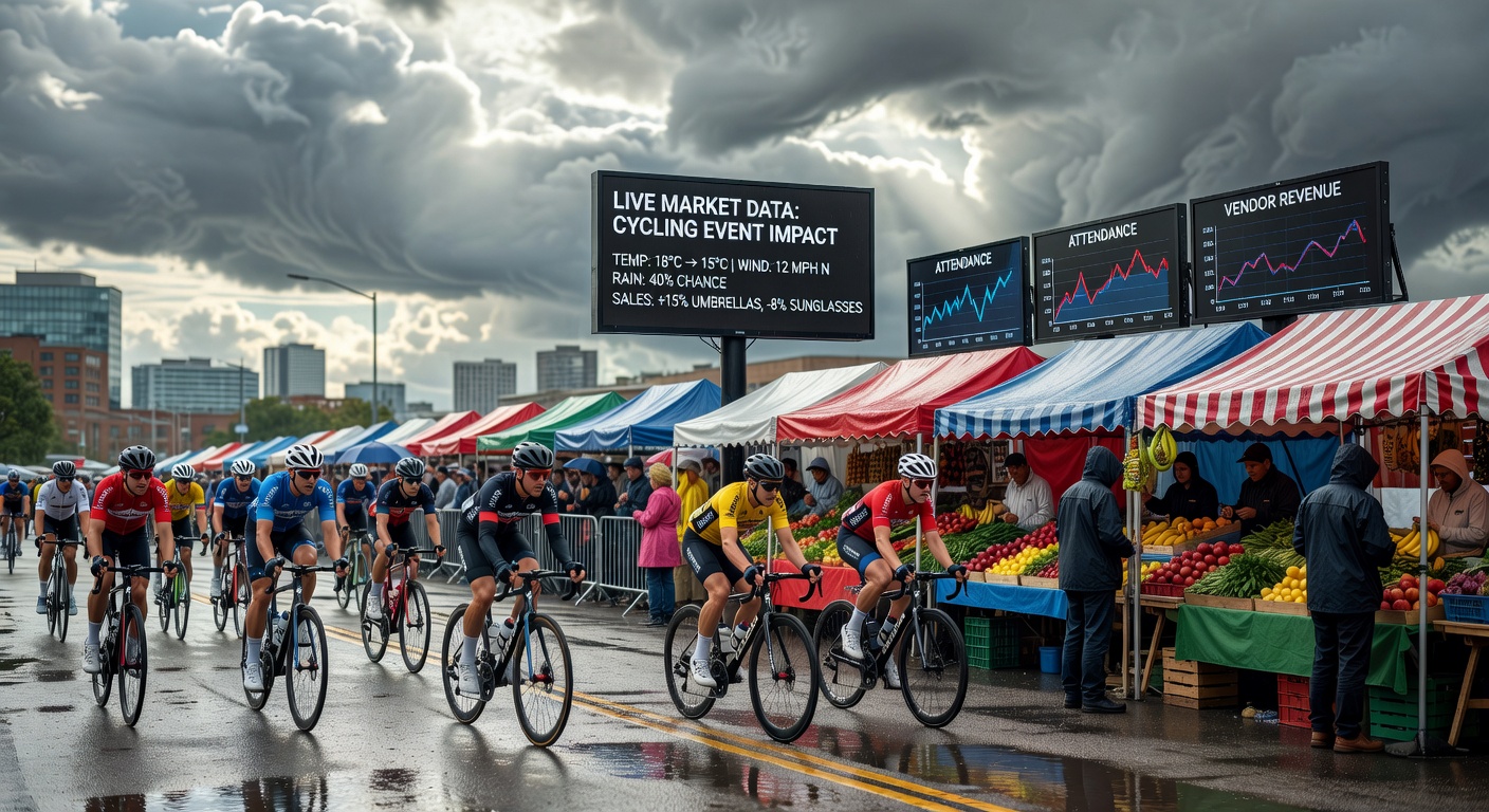 Live-Wettmärkte reagieren auf Wetterwechsel während eines Ausdauer-Events