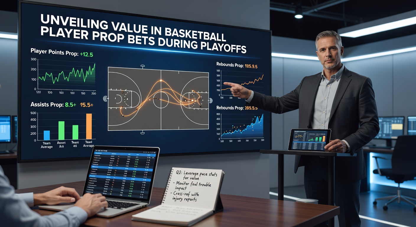 Detaillierte Grafik mit Spieler-Stats und Prop-Bet-Linien aus einem NBA-Playoff-Spiel
